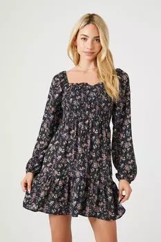 Мини-платье с цветочным принтом пейсли Forever 21, черный