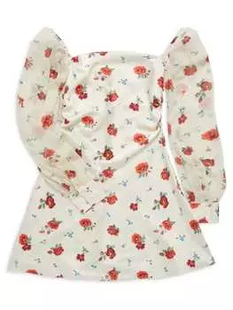 Мини-платье с цветочным принтом WeWoreWhat Optic white