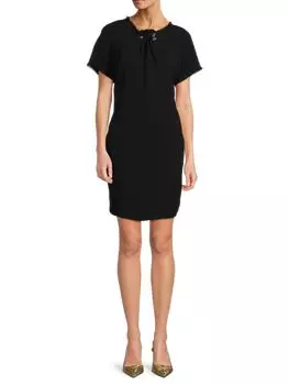 Мини-платье с декорированной отделкой Lanvin, цвет Noir