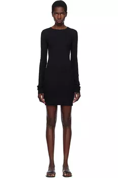Мини-платье с длинным рукавом и круглым вырезом terne, черный