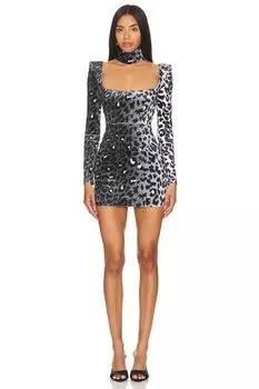 Мини-Платье с длинными рукавами Alex Perry, мультиколор