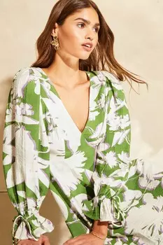 Мини-Платье с длинными рукавами и завязками на спине Lipsy, белый