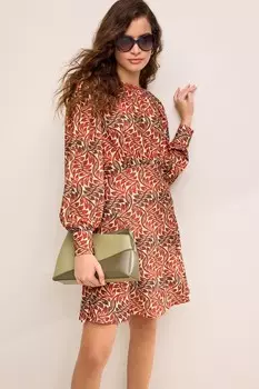 Мини-Платье с длинными рукавами Next, красный