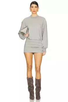 Мини-платье с длинными рукавами The Attico, melange grey