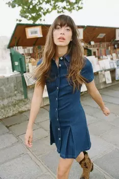 Мини-платье с джинсовой юбкой Z1975 ZARA, синий