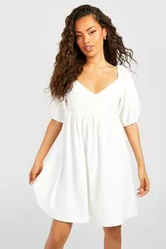 Мини-платье с фактурой Boohoo, слоновая кость