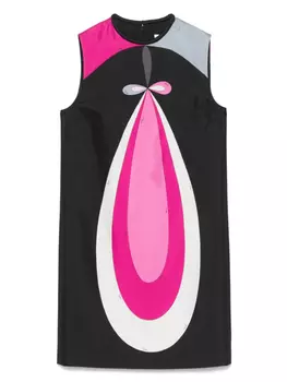 Мини-платье с геометрическим принтом PUCCI, черный