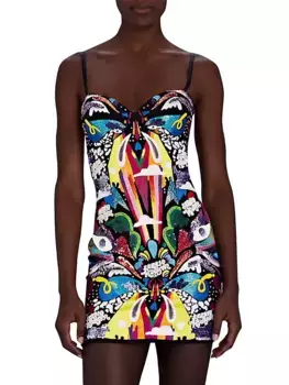 Мини-платье с геометрическим узором и пайетками Sergio Hudson, цвет print