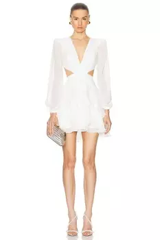 Мини-платье с глубоким V-образным вырезом Patbo, белый