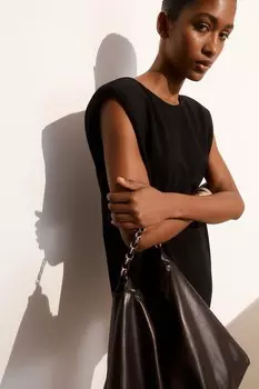 Мини платье с глубоким вырезом на спине H&M, черный