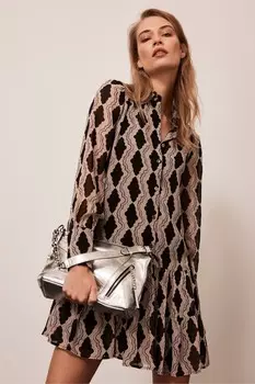 Мини-Платье с графикой Mint Velvet, черный