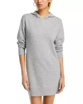 Мини-платье с капюшоном из кашемира AQUA, серый