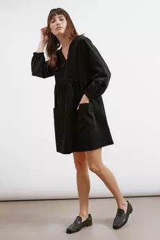 Мини платье с карманом на шнурке Albaray, черный