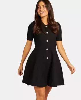 Мини-платье с коротким рукавом Alma en Pena, черный