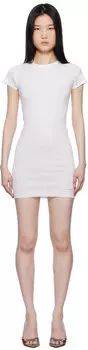 Мини-платье с короткими рукавами Crystal Hotfix Alexander Wang, белый