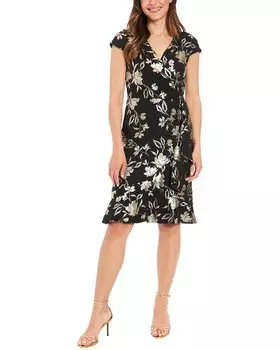 Мини-платье с короткими рукавами London Times, цвет black gold