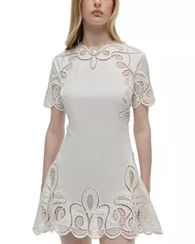 Мини-платье с короткими рукавами Morrigan SIMKHAI, слоновая кость/кремовый