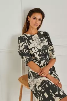 Мини-платье с короткими рукавами Next, зеленый