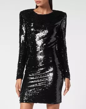 Мини-платье с кристаллами Philipp Plein, черный