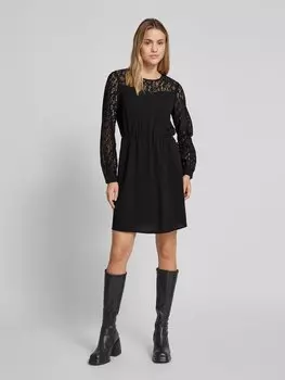 Мини-платье с кружевной отделкой, модель 'ALVA' Vero Moda, черный