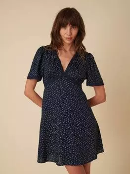 Мини-платье с кружевной отделкой в харийский горошек Nobody's Child, темно-синий/белый