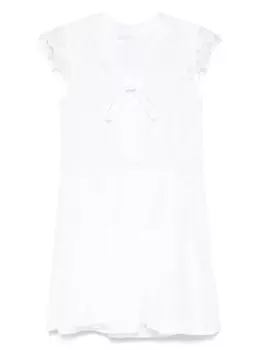 Мини-платье с кружевными деталями MAURIZIO MYKONOS, белый