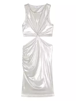 Мини-платье с ламинированным вырезом Patrizia Pepe, белый