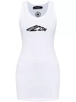 Мини-платье с логотипом DSQUARED2, белый