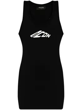 Мини-платье с логотипом DSQUARED2, черный