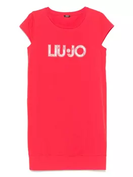 Мини-платье с логотипом LIU JO, красный