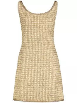 Мини-платье с логотипом Miu Miu, нейтральный цвет