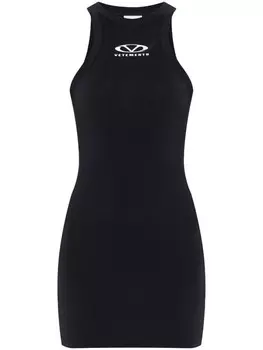 Мини-платье с логотипом VETEMENTS, черный