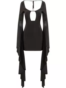 Мини-платье с манжетами-колокольчиками Giuseppe Di Morabito, черный