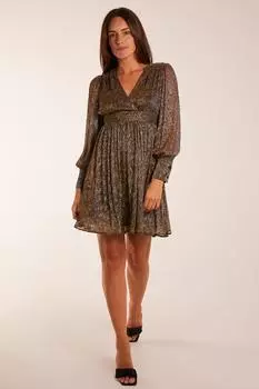 Мини-платье с металлизированным запахом Blue Vanilla, золото