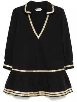 Мини-платье с мишурной лентой BODE, черный