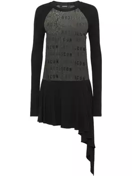 Мини-платье с монограммой DSQUARED2, черный