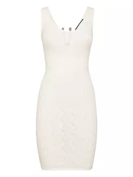 Мини-платье с монограммой Philipp Plein, белый