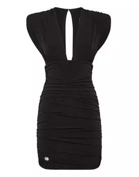 Мини-платье с морщинами PHILIPP PLEIN, черный