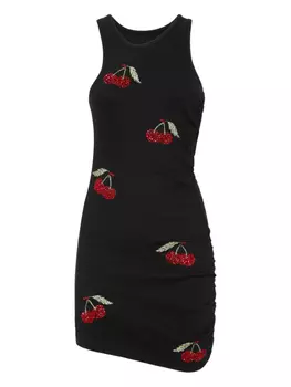 Мини-платье с мотивом вишни Philipp Plein, черный