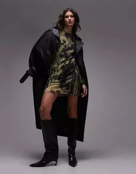 Мини-платье с мятым принтом Topshop