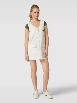 Мини-платье с нашивкой-лейблом, модель «POP» Tommy Jeans, кремовый