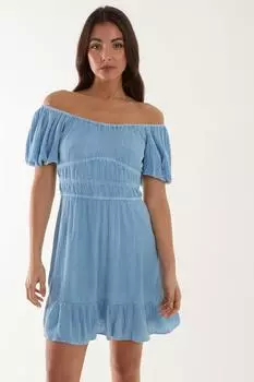 Мини-платье с объемными шариками Blue Vanilla, синий