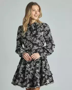 Мини-платье с оборками Alma en Pena, черный