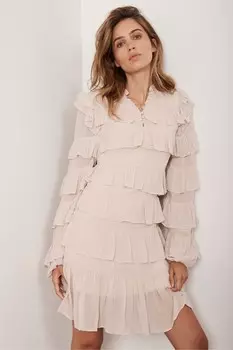 Мини платье с оборками и ярусами Mint Velvet, розовый