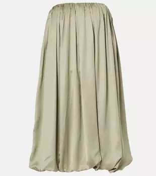 Мини-платье с оборками Mm6 Maison Margiela, цвет beige/green