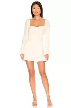 Мини-Платье с оборками на рукавах khloe More To Come, белый