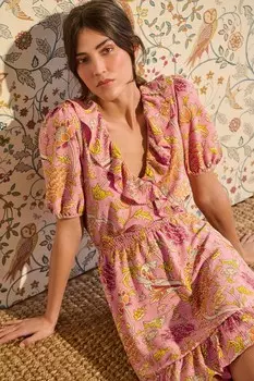 Мини платье с оборками Next, розовый