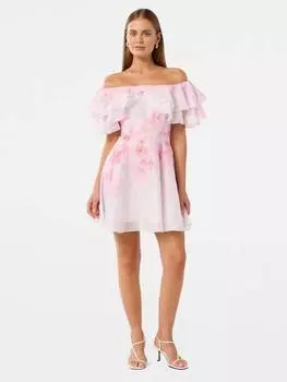 Мини-платье с оборками от элли Forever New, розовый/разноцветный
