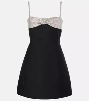 Мини-платье с отделкой Crepe Couture Valentino, цвет nero/silver