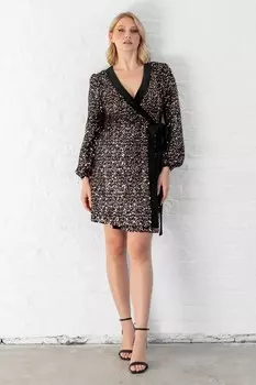 Мини платье с отделкой из блесток и мишуры Lovedrobe, черный